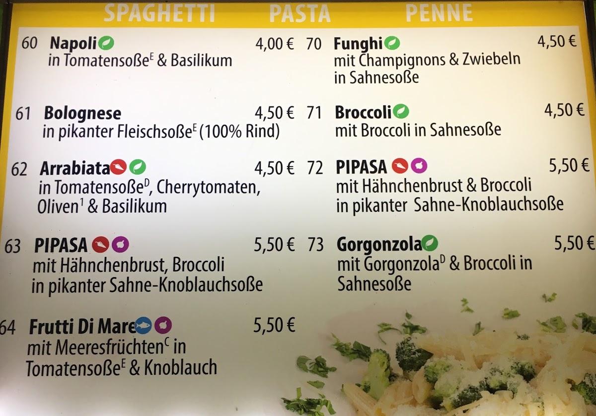 Speisekarte von PiPaSa Pizza Pasta Salat, Potsdam