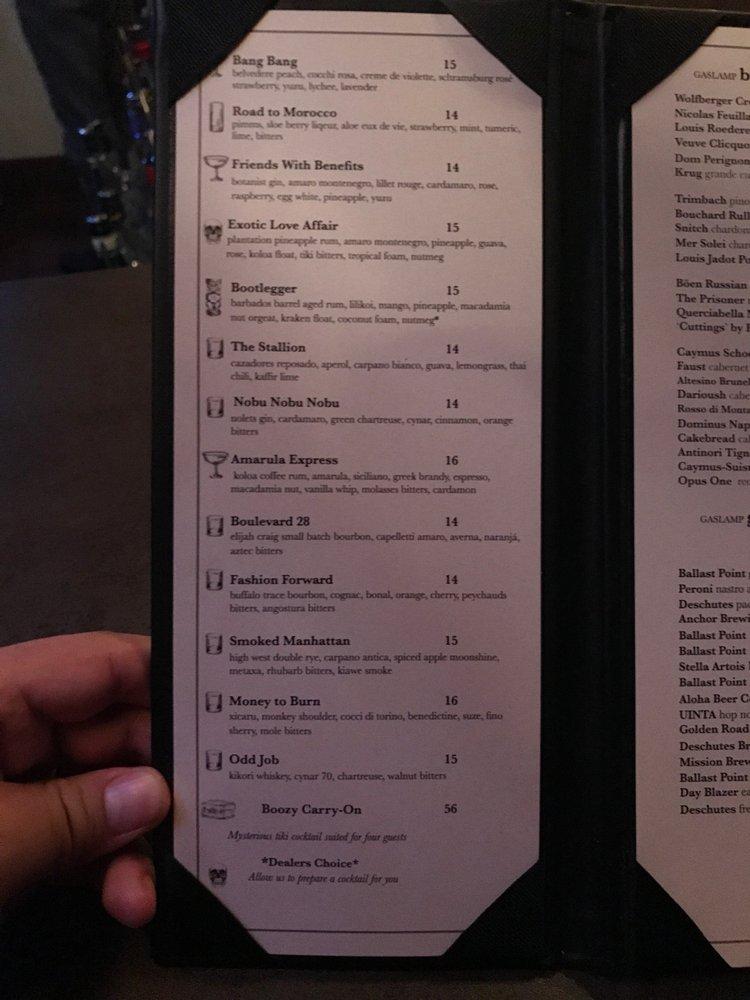 Menu at Gaslamp pub & bar, Kailua