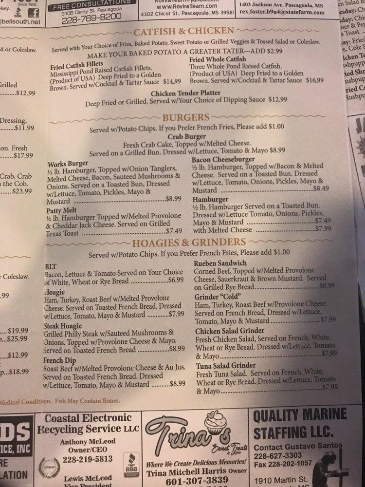 Menu at The Cornerstone Restaurant, Gautier, 332 US90