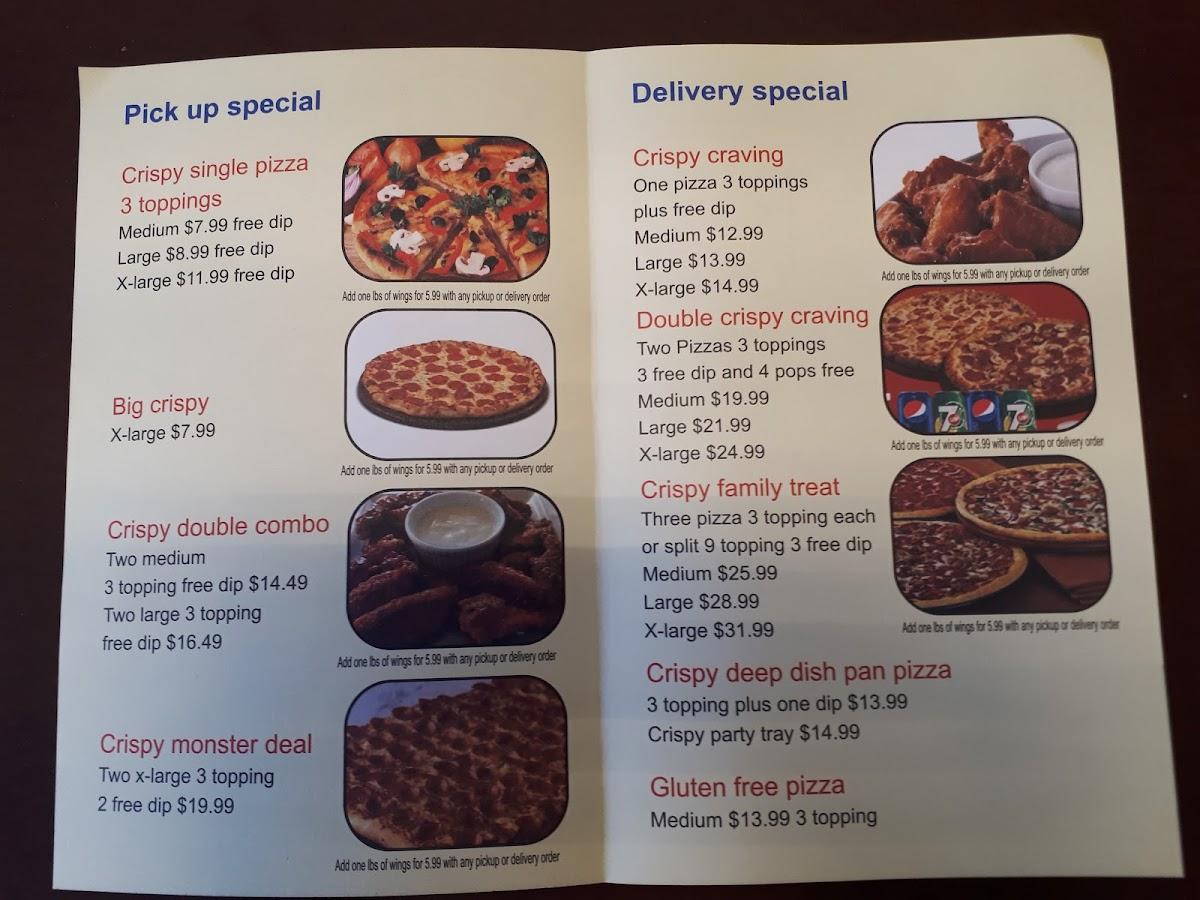 Carta de pizzería Crispy Slice Pizza &Wings, Woodstock