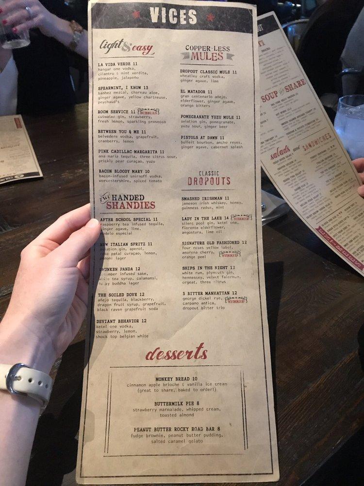 Menu At Culinary Dropout Restaurant Gilbert