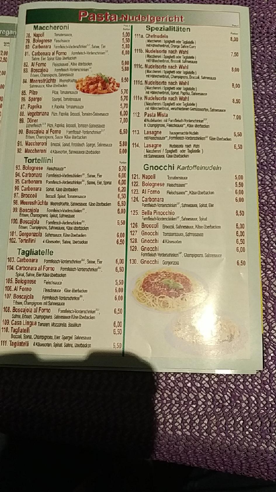 Menu at Picco Döner und Pizzarestaurant, Dortmund