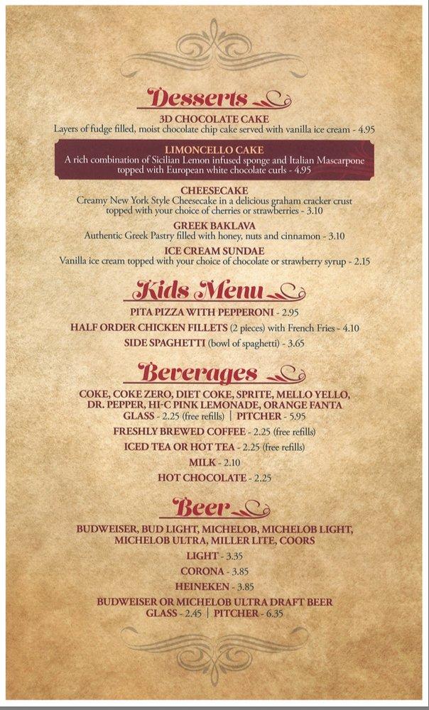 Menu at Gondola Pizza & Steak House pizzeria, Crossville