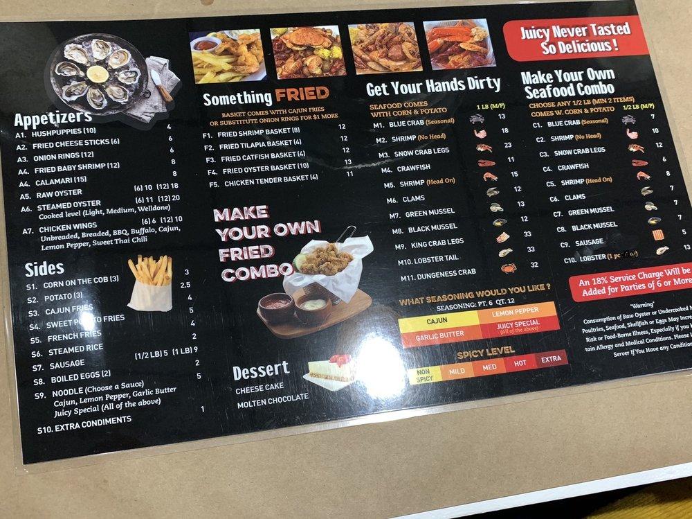 Menu at The Crab 99 restaurant, Hagerstown