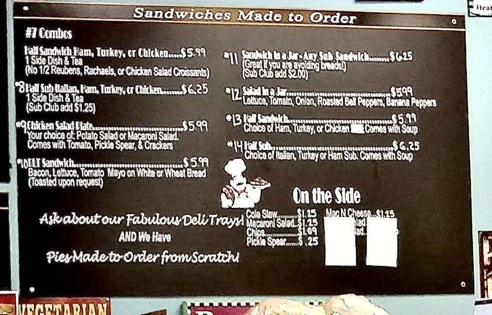 Menu at Deli On Main cafe, Kernersville
