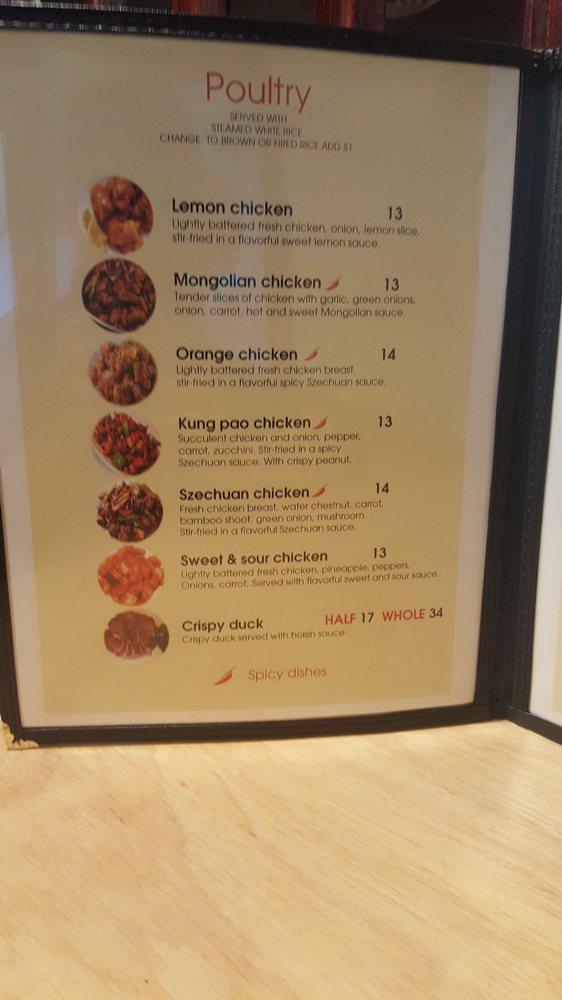 Menu at Chopsticks restaurant, Incline Village