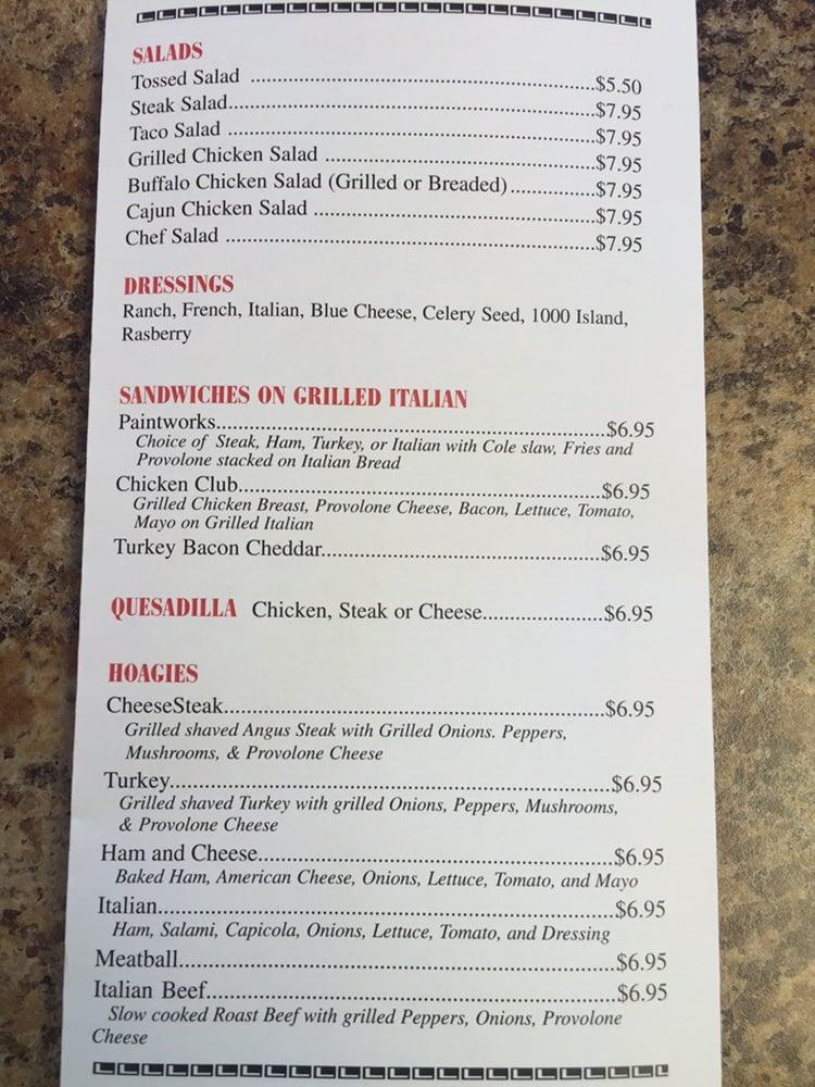 Carta de Paint Room Pizzeria & Sandwich, Normalville