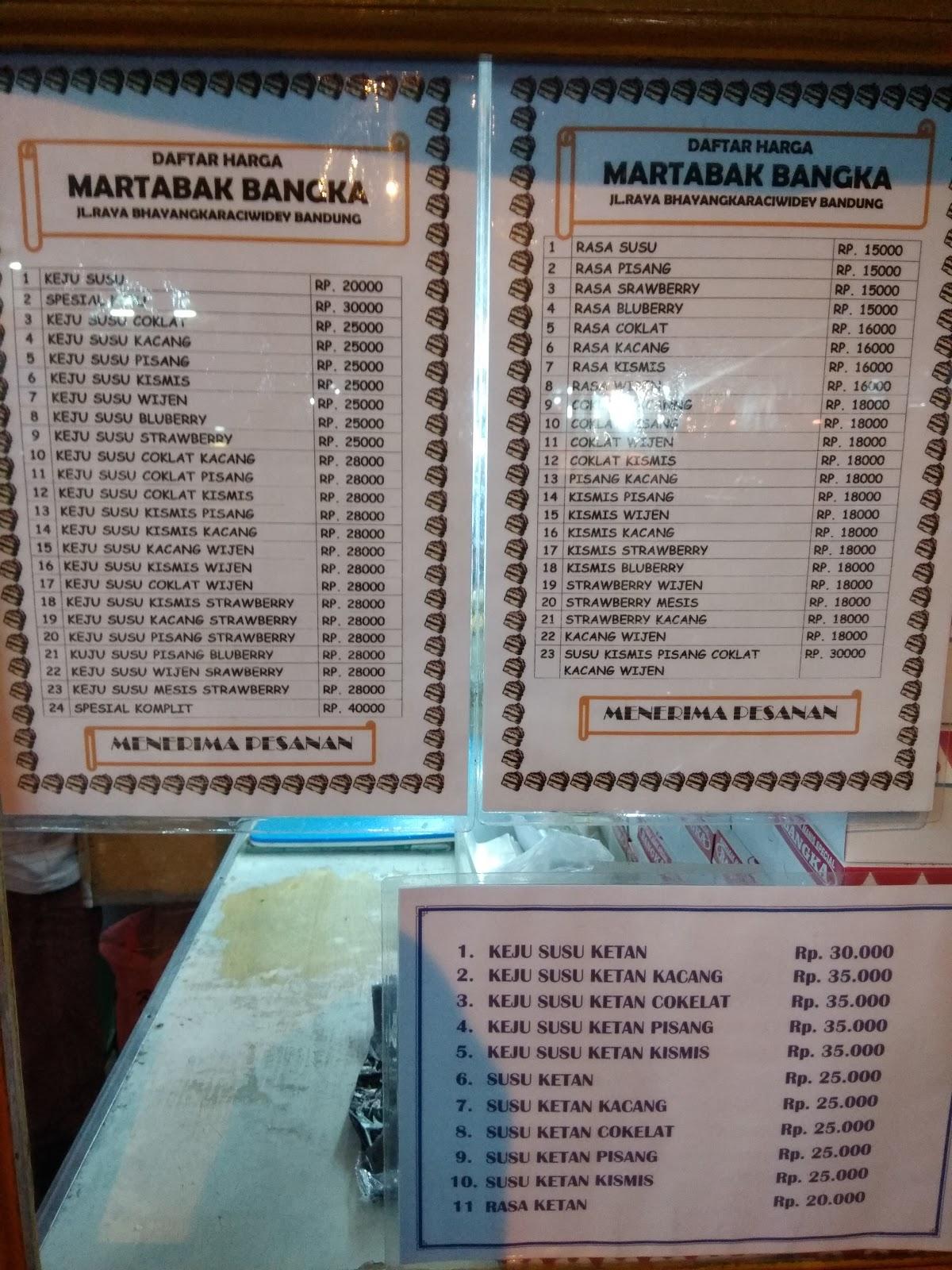 Menu At Martabak Bangka Depan Bri Ciwidey Restaurant Ciwidey