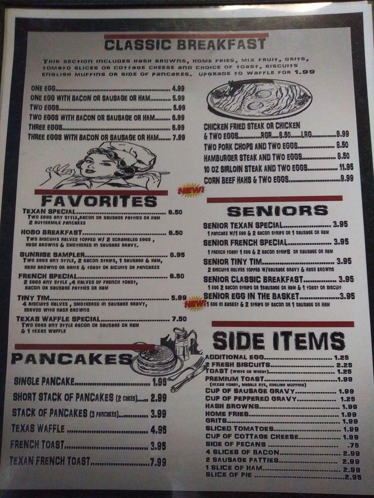 Menu at Texan Kitchen restaurant, Euless