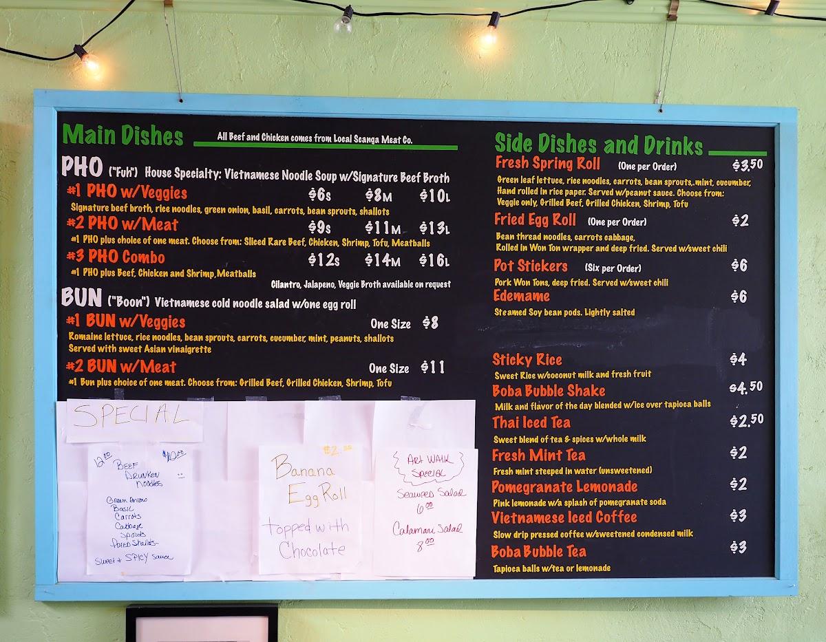 Menu at Little Cambodia restaurant, Salida, G St