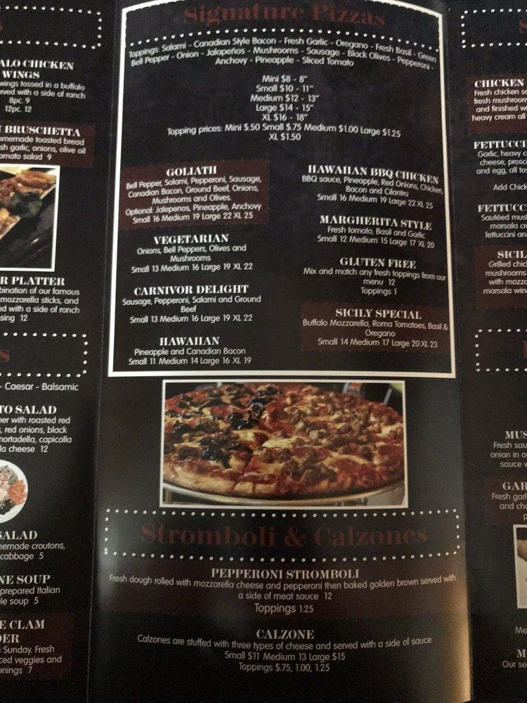 Menu at Sister Sicily Pizza & Pasta pizzeria, Yorba Linda