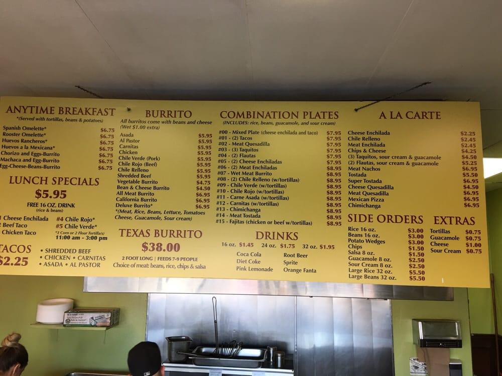 Menu at Casitas De Amigos restaurant, Los Alamitos