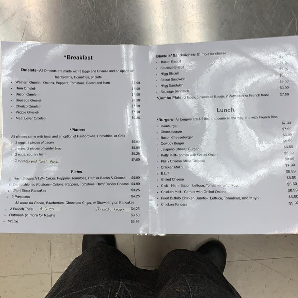 Menu at Hayesville Grill restaurant, Hayesville