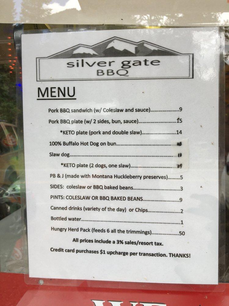 Menu at Silver Gate BBQ, Cooke CitySilver Gate