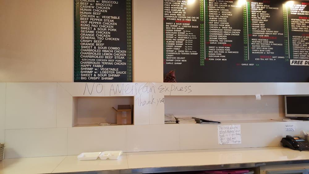 Menu at Chan's Chinese Restaurant, Mesquite