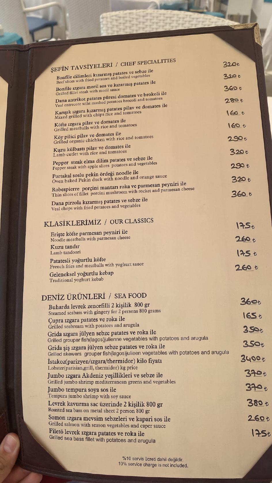 Menu at Arma Restaurant, Antalya, Selçuk Mah No75