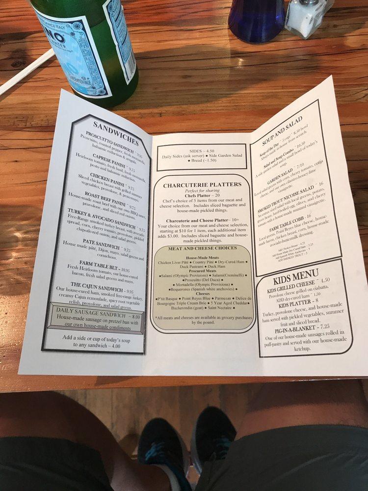 Menu at The Farm Table Restaurant, Placerville