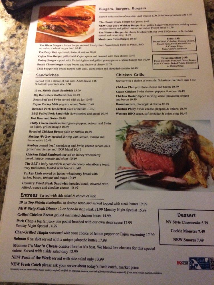 Menu at Timber Creek Grill pub & bar, Dardenne Prairie