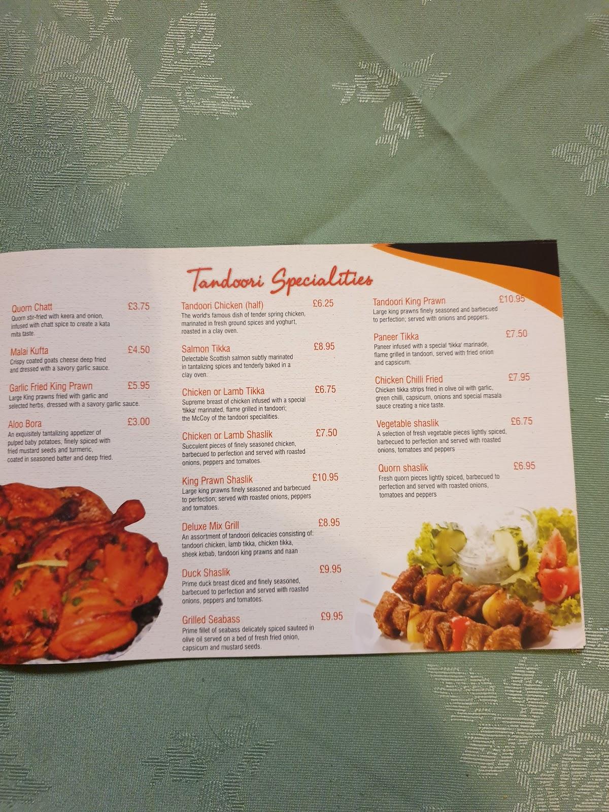 Menu at Panacea Indian Dining restaurant, Uttoxeter