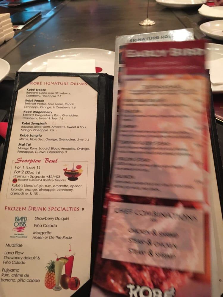 Menu at Kobé Japanese Steakhouse Brandon, Brandon, W Brandon Blvd