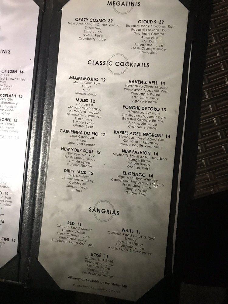Menu at Martini Bar Doral, Doral