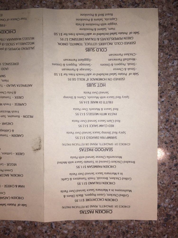 Menu at Sal's Pizzeria & Pasta House, Sarasota, Gateway Ave