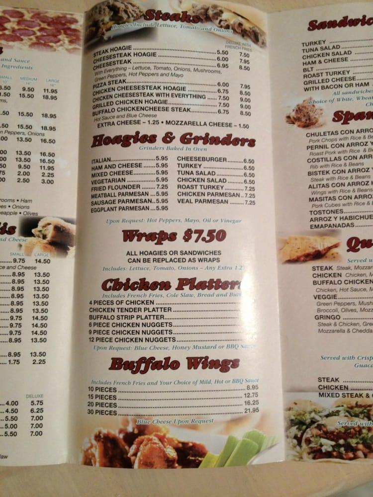 Carta de pizzería Fiesta Pizza, Atlantic City, Ventnor Ave