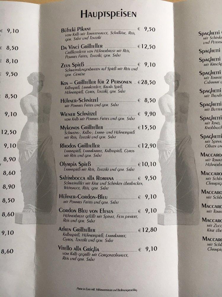 Speisekarte von Pizzeria Al Pacino (Cafe-Restaurant), Altlengbach
