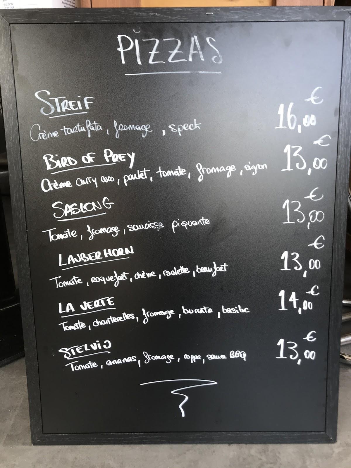 Menu at The Black Bear restaurant, Les Contamines-Montjoie