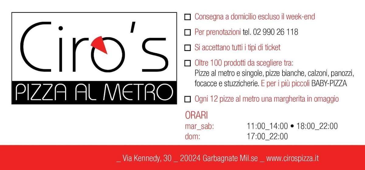 Ciro s Pizza al Metro pizzeria Garbagnate Milanese Restaurant