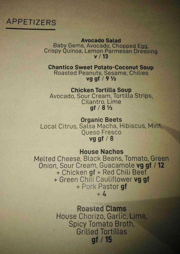 Menu at Chantico Mexican Restaurant Phoenix, Phoenix