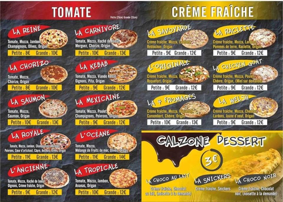 Menu de Go Pizza