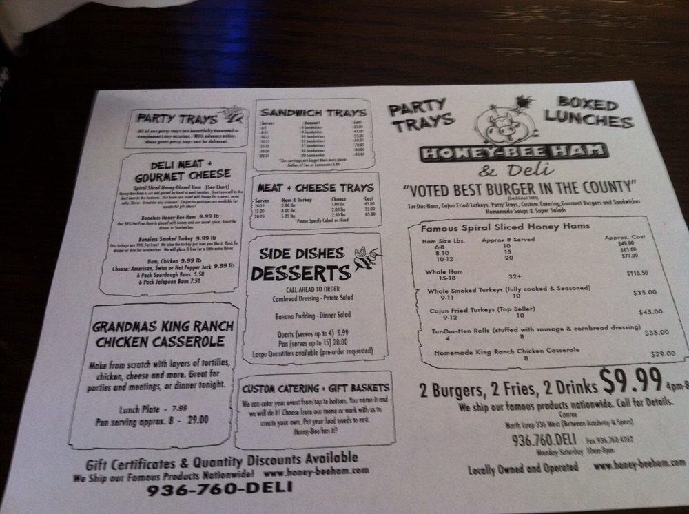 Menu At Honey-B-Ham Restaurant, Conroe