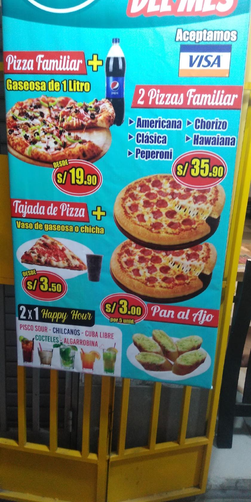 Menu at Pizza planet restaurant, Villa el Salvador