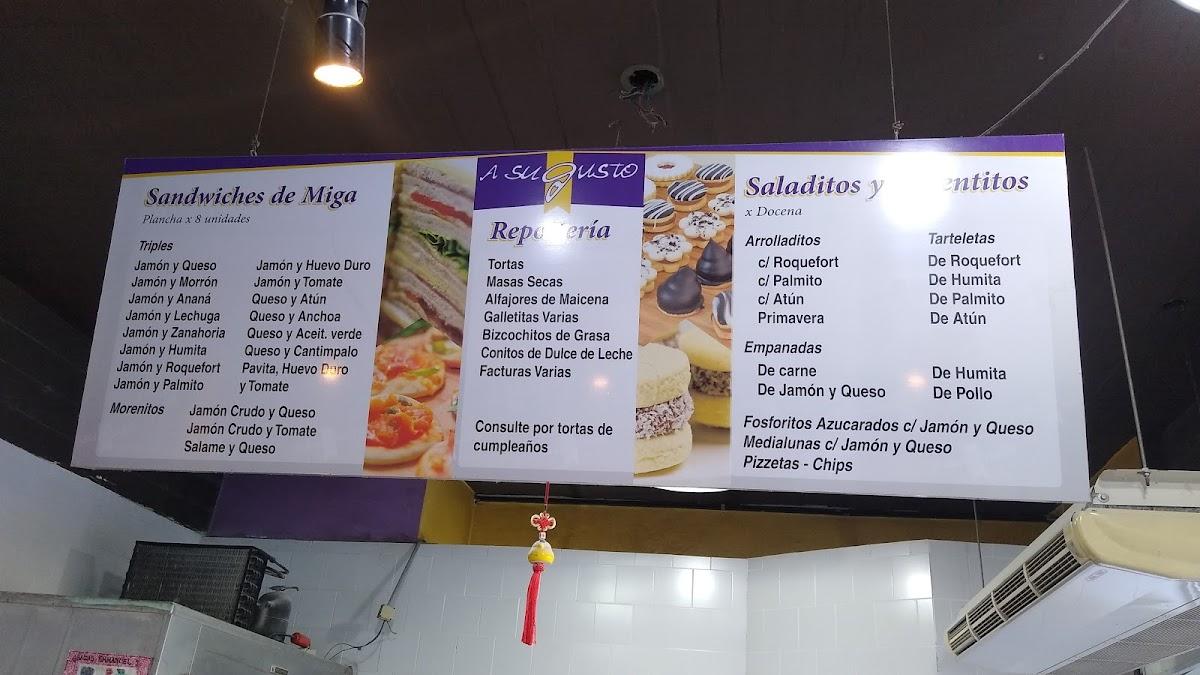 Carta de Sandwicheria A Su Gusto, Quilmes Oeste