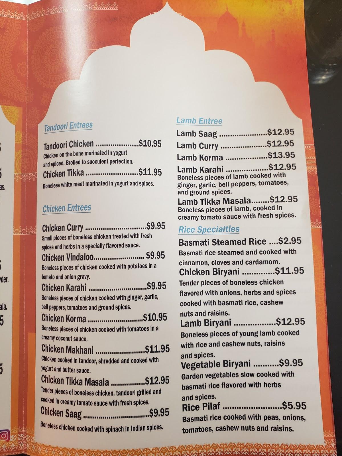 Menu at ITS TASTE OF INDIA restaurant, Desert Hot Springs