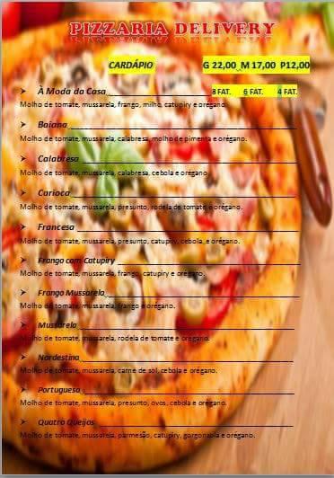 Pizzaria Delivery Quatiguaba Quatiguaba CE cardápio