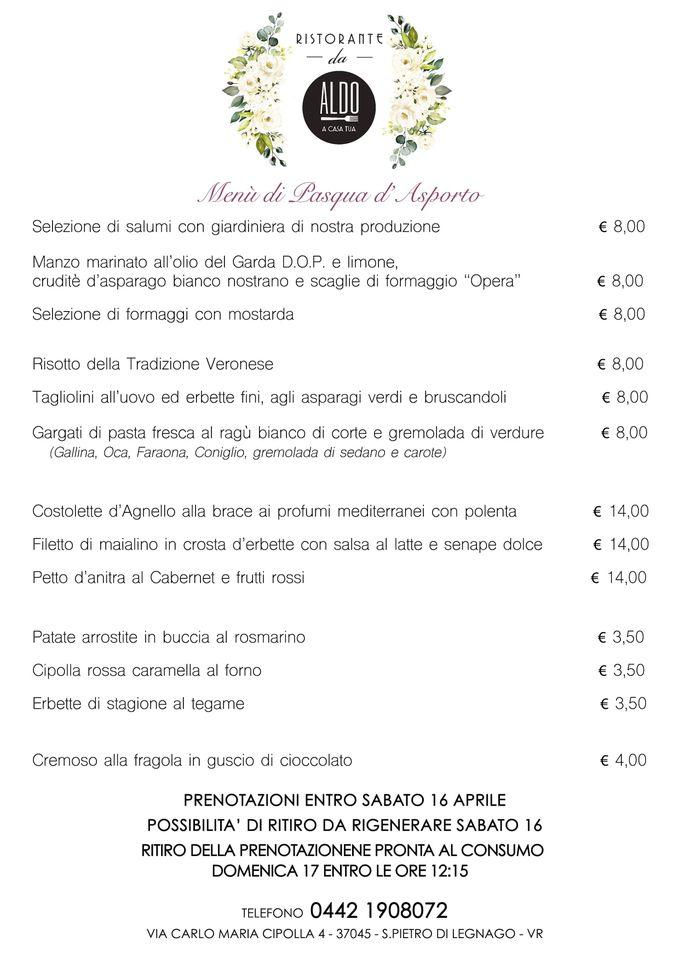 Menu di Ristorante Da Aldo 