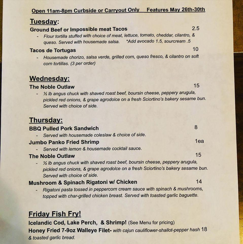 Menu at Swingin' Door Exchange pub & bar, Milwaukee