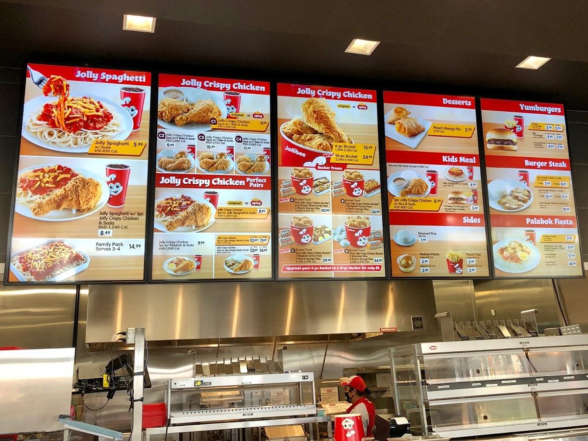 Menu at Jollibee fast food, Calgary, Macleod Trail Unit E267