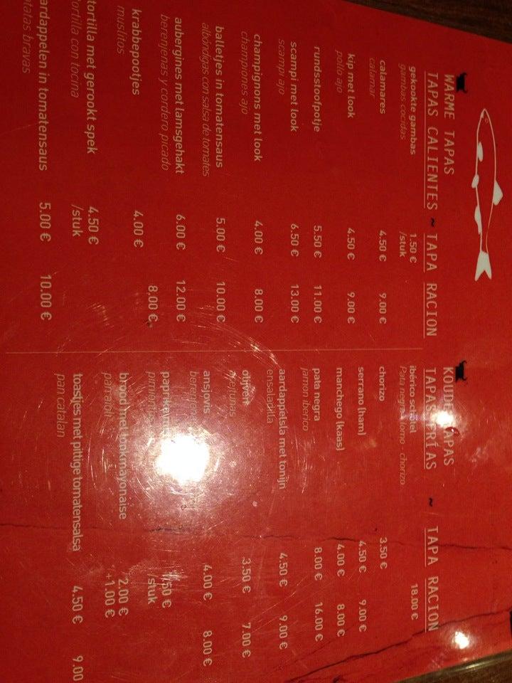 Menu at El Toro, Herentals, 114