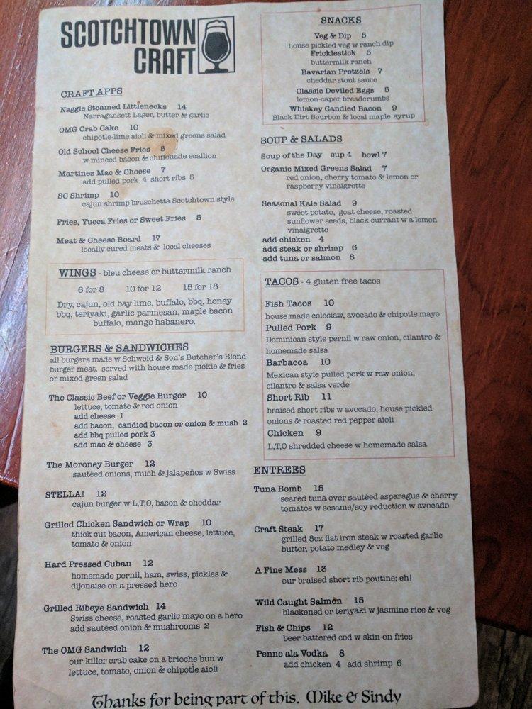 Menu at Scotchtown Craft pub & bar, Scotchtown