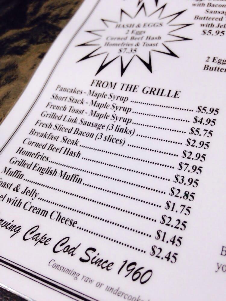 Menu at Seven Seas restaurant, Dennis