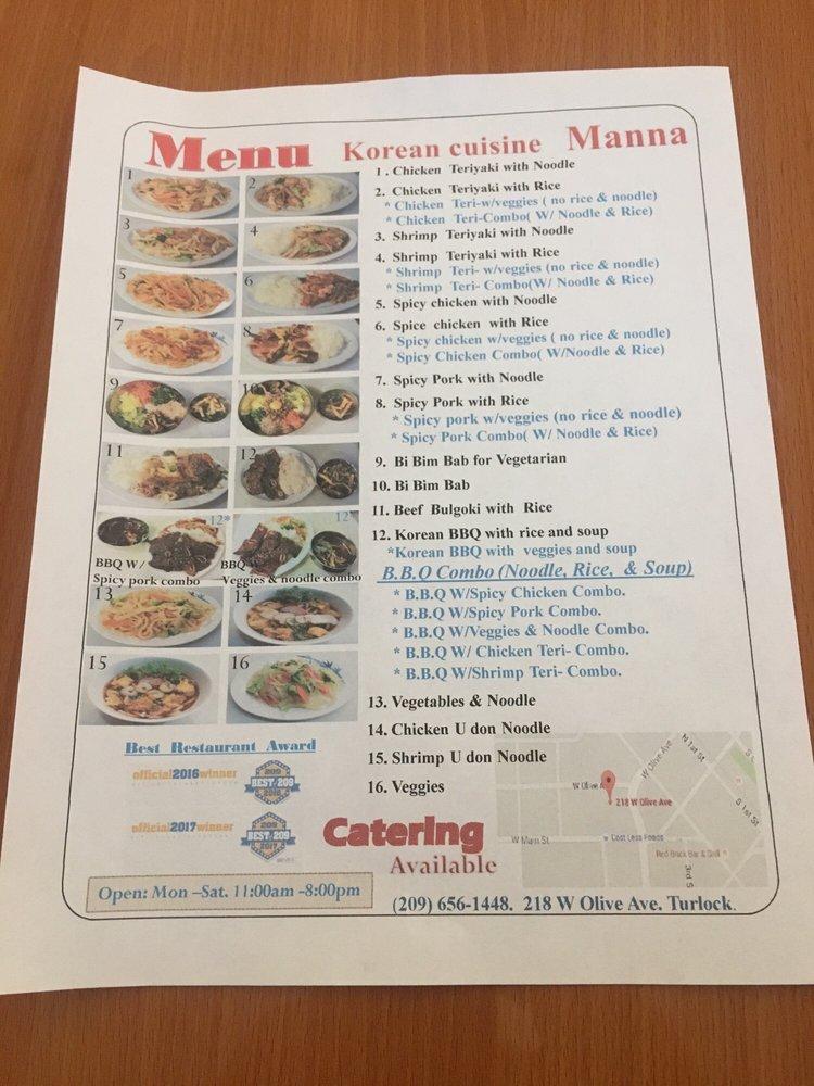 Menu At Korean Cuisine Manna Restaurant Turlock