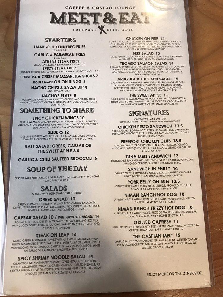 Menu at Meet & Eat restaurant, Sacramento