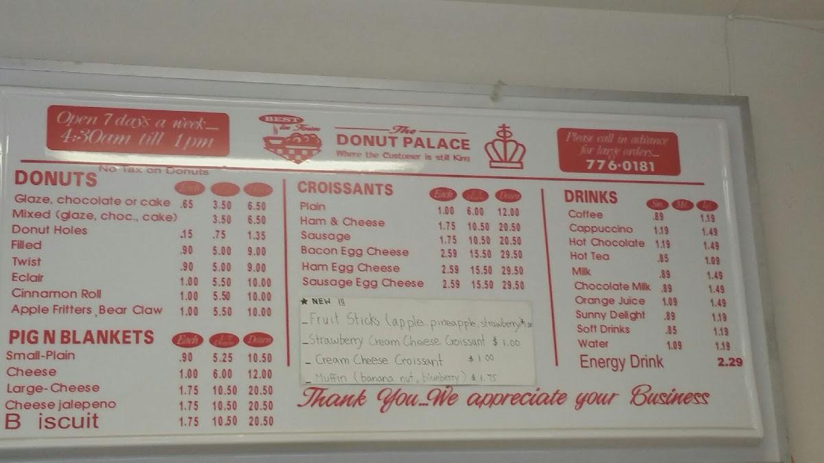 Menu at Donut Palace, Ingleside, TX361