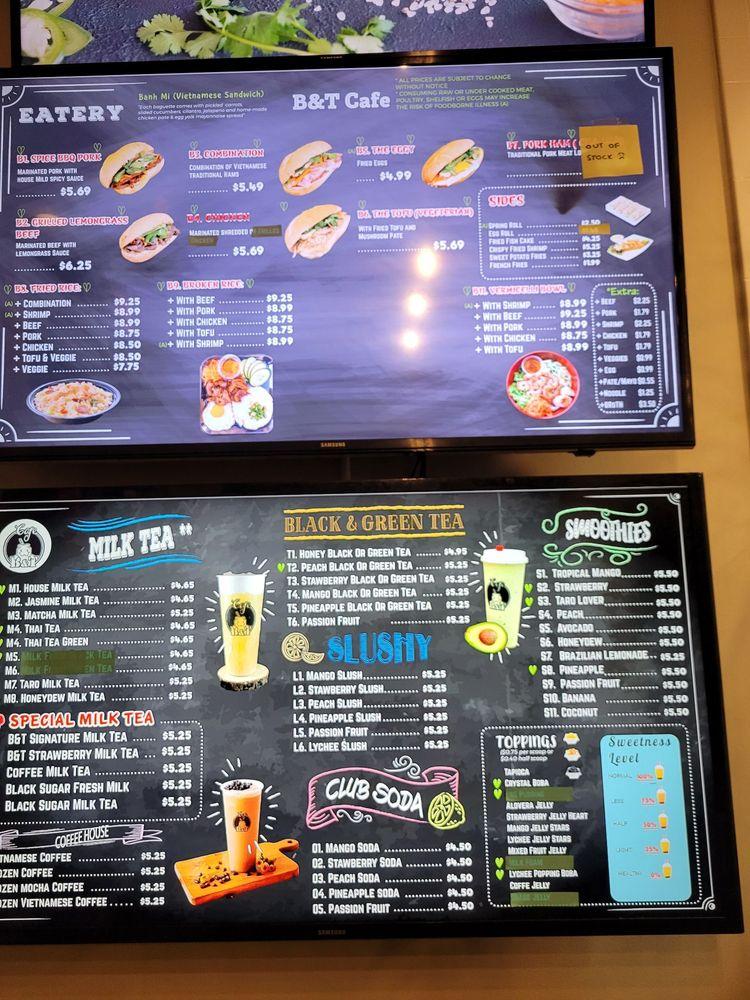 Menu at B&T Cafe, Houston