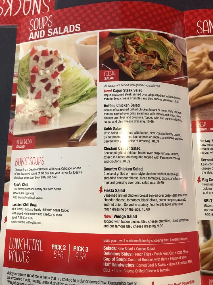 Menu at Bob's Big Boy restaurant, Norco