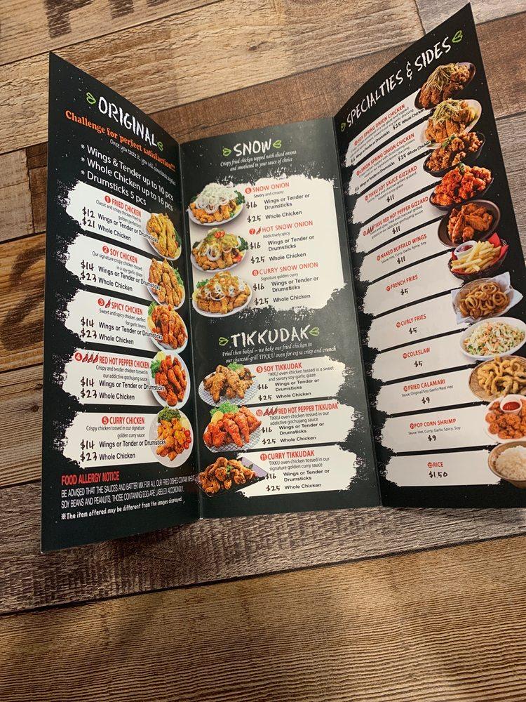 Menu at CM Chicken Virginia Beach( choong man chicken) restaurant, Virginia Beach