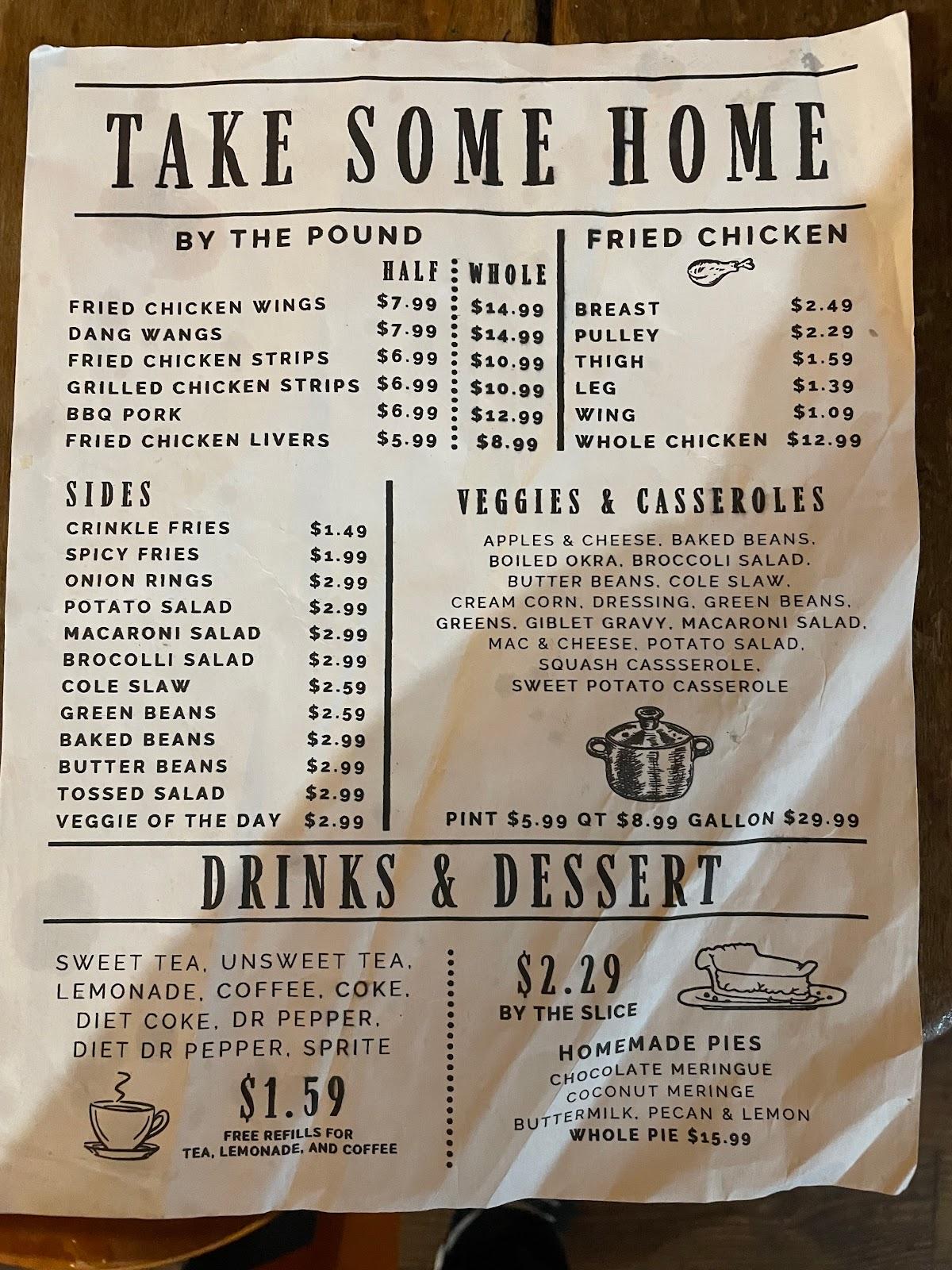 Menu at Red's Little School House restaurant, USA, 20 Gardner Rd